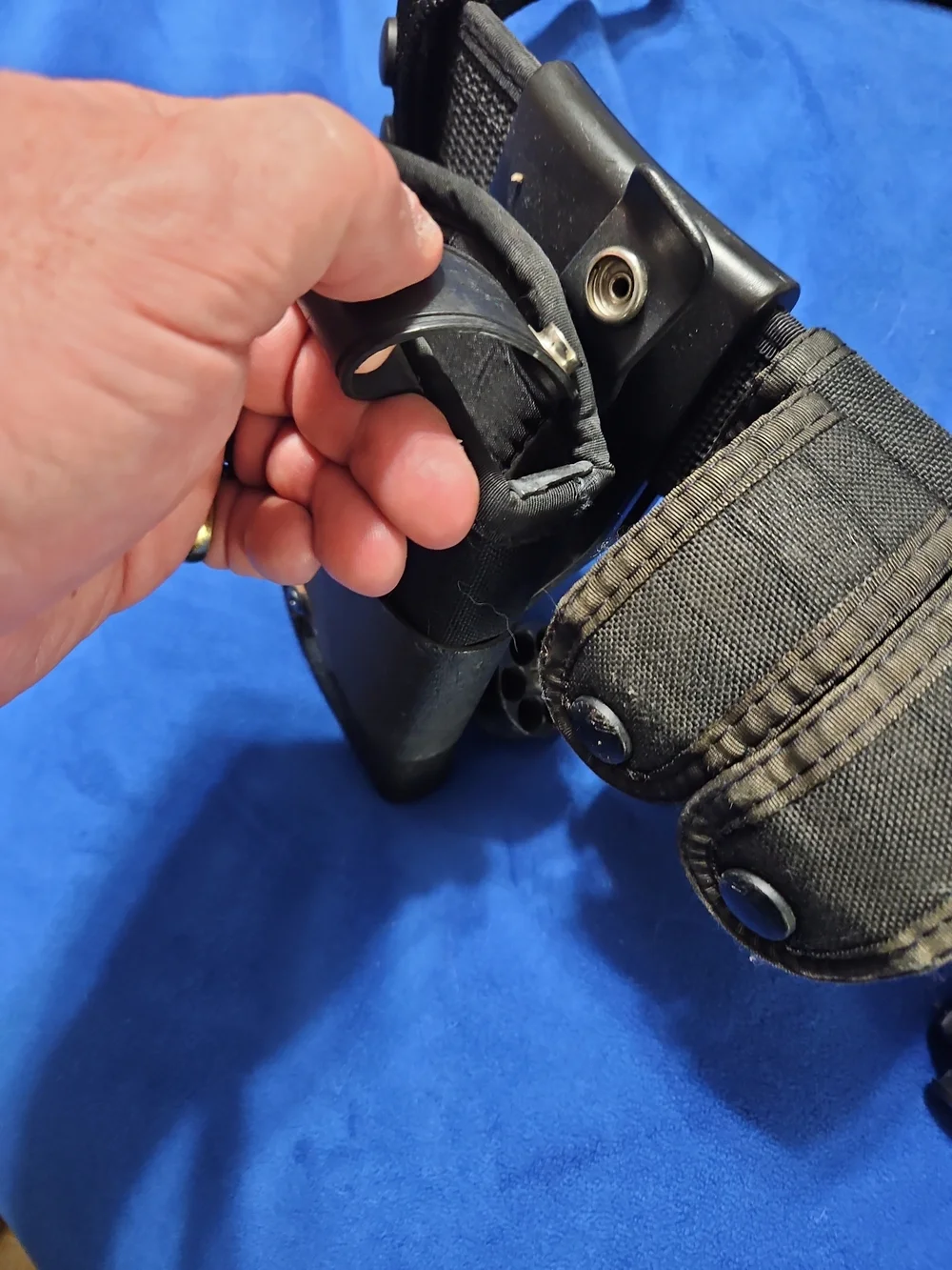 Black Tactical Duty Belt with Holster and Double Magazine Pouch